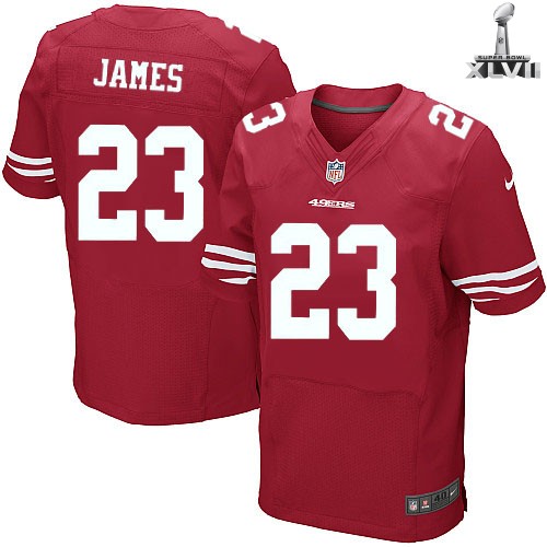 Nike San Francisco 49ers 23 Lamichael James Elite Red 2013 Super Bowl NFL Jersey Cheap