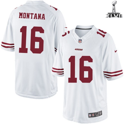 Nike San Francisco 49ers 16 Joe Montana Limited White 2013 Super Bowl NFL Jersey Cheap