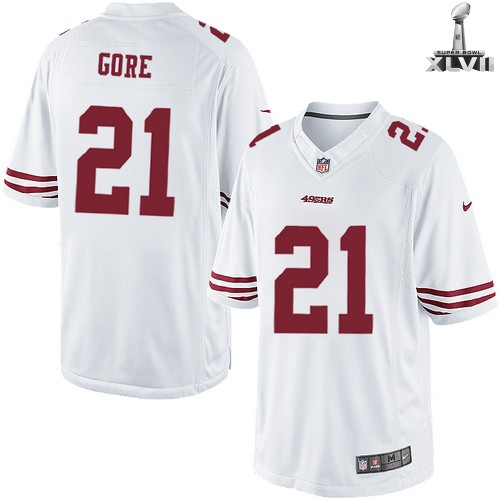 Nike San Francisco 49ers 21 Frank Gore Limited White 2013 Super Bowl NFL Jersey Cheap