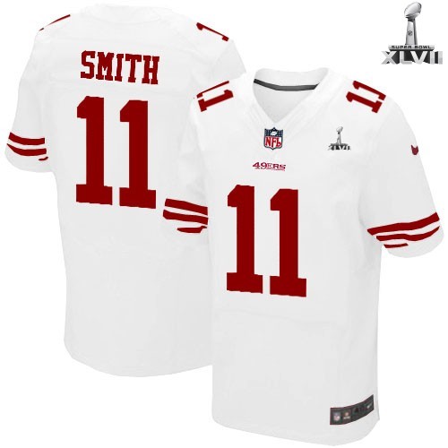 Nike San Francisco 49ers 11 Alex Smith Elite White 2013 Super Bowl NFL Jersey Cheap