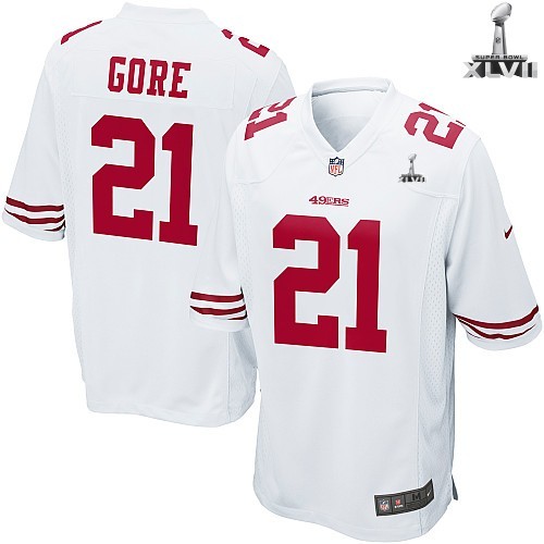 Nike San Francisco 49ers 21 Frank Gore Game White 2013 Super Bowl NFL Jersey Cheap
