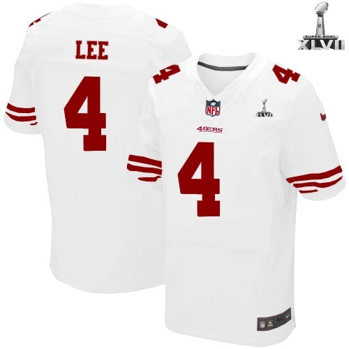 Nike San Francisco 49ers 4 Andy Lee Elite White 2013 Super Bowl NFL Jersey Cheap