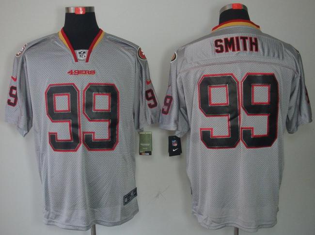 Nike San Francisco 49ers #99 Aldon Smith Grey Lights Out Elite NFL Jerseys Cheap