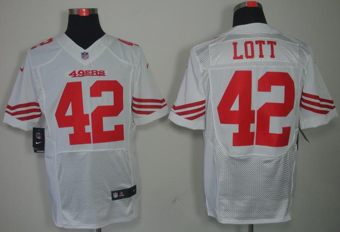 Nike San Francisco 49ers 42 Ronnie Lott White Elite NFL Jerseys Cheap