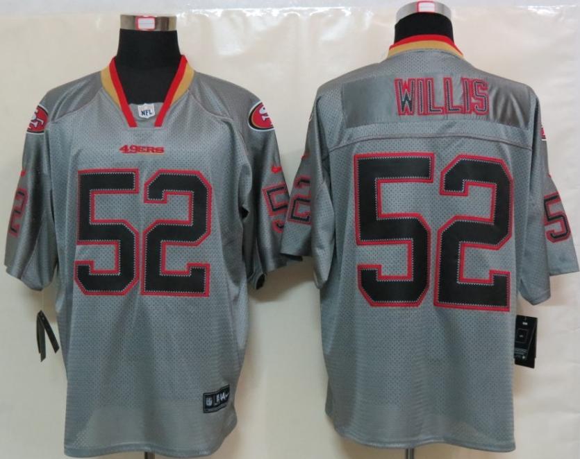 Nike San Francisco 49ers 52# Patrick Willis Grey Lights Out Elite NFL Jerseys Cheap