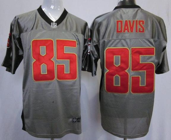 Nike San Francisco 49ers #85 Vernon Davis Grey Shadow NFL Jerseys Cheap