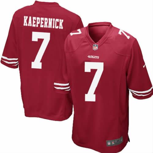 Nike San Francisco 49ers 7 Colin Kaepernick Red Game NFL Jerseys Cheap