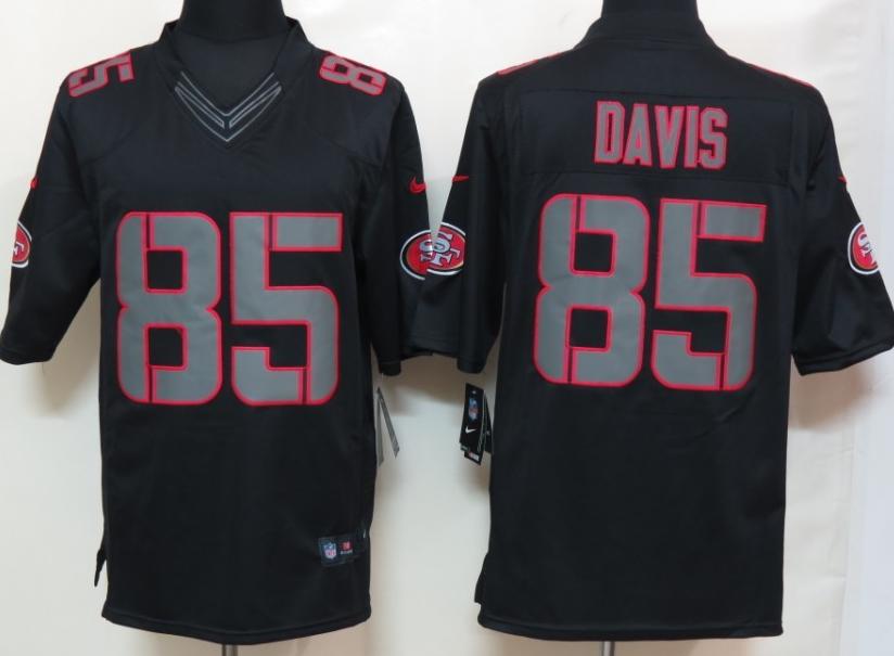 Nike San Francisco 49ers 85 Vernon Davis Black Impact Game LIMITED NFL Jerseys Cheap
