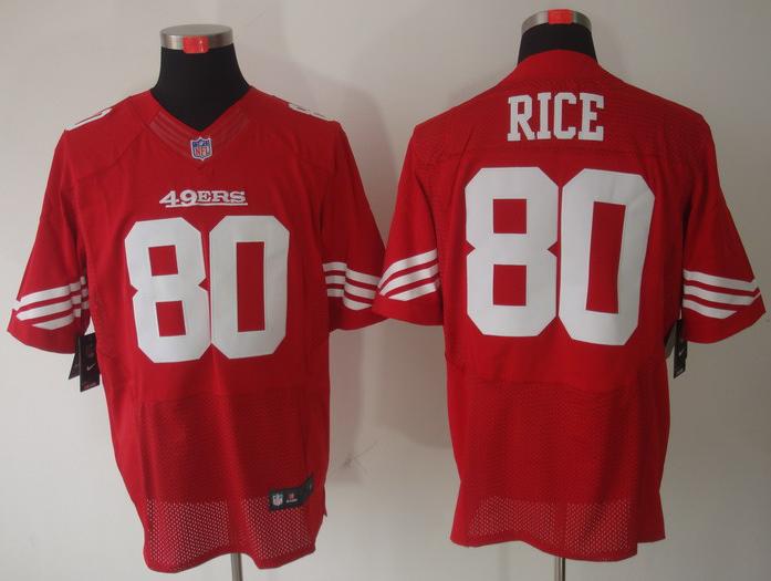 Nike San Francisco 49ers 80 Jerry Rice Red Elite NFL Jerseys Cheap