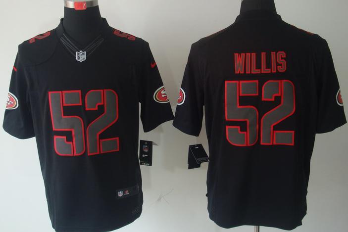 Nike San Francisco 49ers 52 Patrick Willis Black Impact Game LIMITED NFL Jerseys Cheap