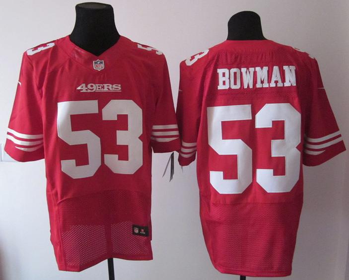 Nike San Francisco 49ers 53 Navorro Bowman Red Elite NFL Jerseys Cheap