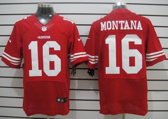 Nike San Francisco 49ers 16 Joe Montana Red Elite NFL Jerseys Cheap