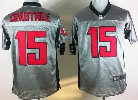 Nike San Francisco 49ers 15# Michael Crabtree Grey Shadow NFL Jerseys Cheap