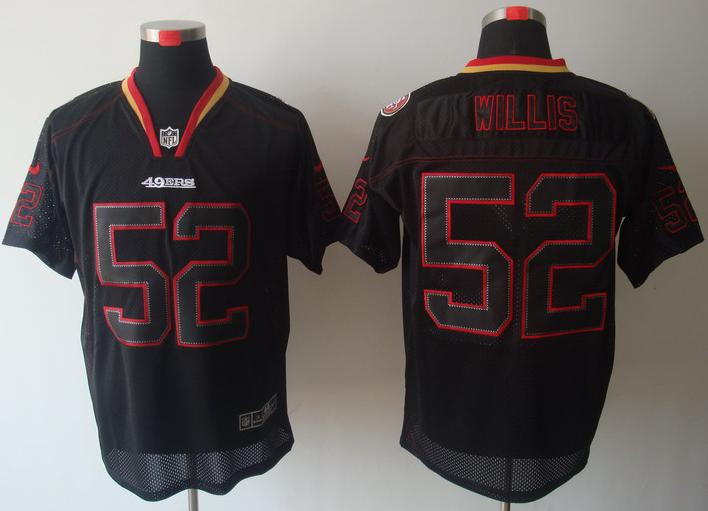 Nike San Francisco 49ers 52 Patrick Willis Lights Out Black Elite NFL Jerseys Cheap
