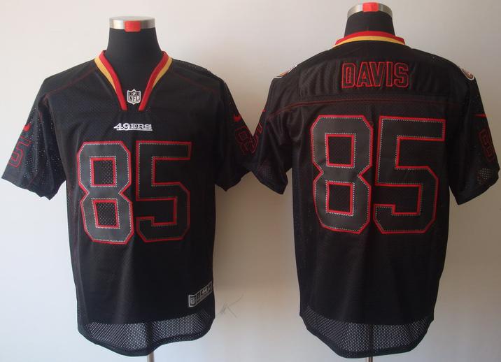 Nike San Francisco 49ers 85 Vernon Davis Lights Out Black Elite NFL Jerseys Cheap