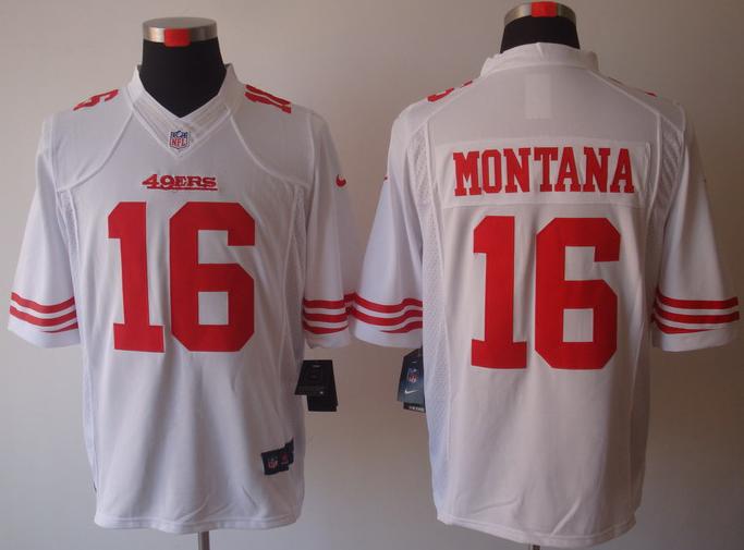 Nike San Francisco 49ers 16 Joe Montana White Game LIMITED NFL Jerseys Cheap