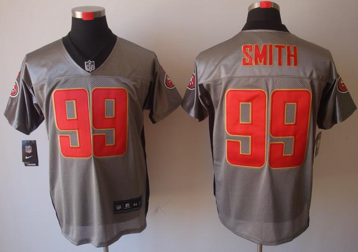Nike San Francisco 49ers #99 Aldon Smith Grey Shadow Elite NFL Jerseys Cheap