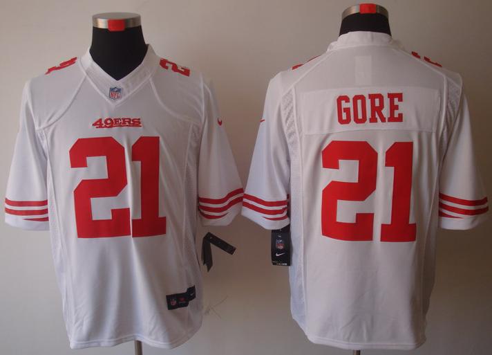 Nike San Francisco 49ers 21 Frank Gore White Game LIMITED NFL Jerseys Cheap