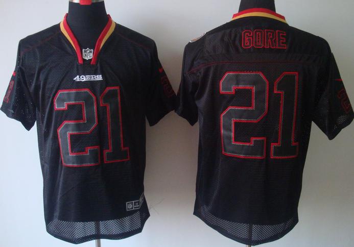 Nike San Francisco 49ers #21 Frank Gore Lights Out Black Elite NFL Jerseys Cheap