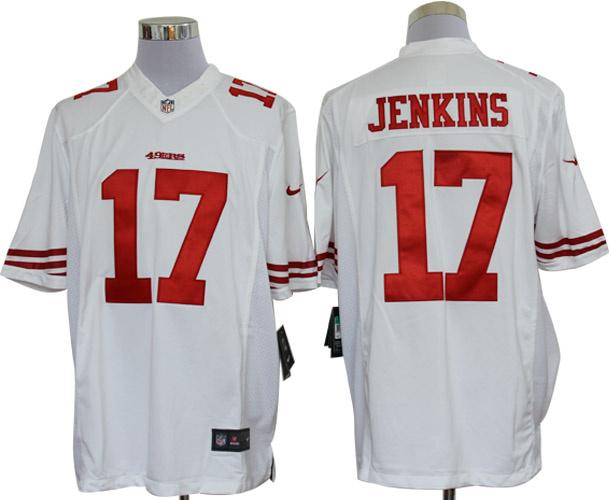 Nike San Francisco 49ers 17# A.J.Jenkins White Game LIMITED NFL Jerseys Cheap