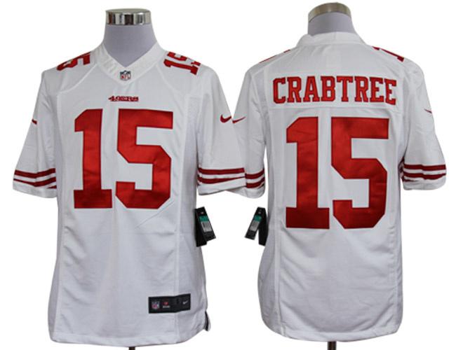 Nike San Francisco 49ers 15# Michael Crabtree White Game LIMITED NFL Jerseys Cheap