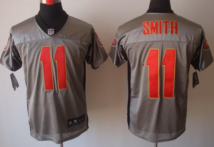 Nike San Francisco 49ers 11 Alex Smith Grey Shadow Elite NFL Jerseys Cheap