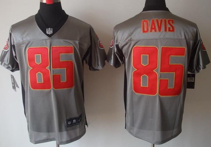 Nike San Francisco 49ers 85 Vernon Davis Grey Shadow NFL Jerseys Cheap