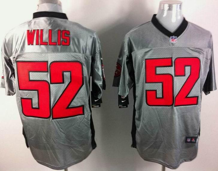 Nike San Francisco 49ers 52 Patrick Willis Grey Shadow Elite NFL Jerseys Cheap