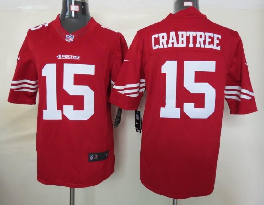 Nike San Francisco 49ers 15# Michael Crabtree Red Game LIMITED NFL Jerseys Cheap