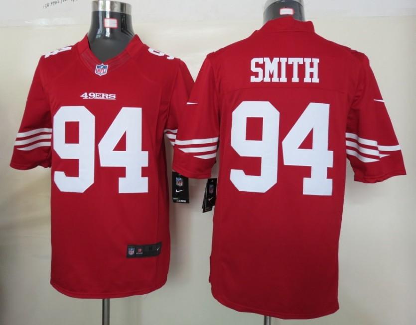 Nike San Francisco 49ers #94 Justin Smith Red Game LIMITED NFL Jerseys Cheap