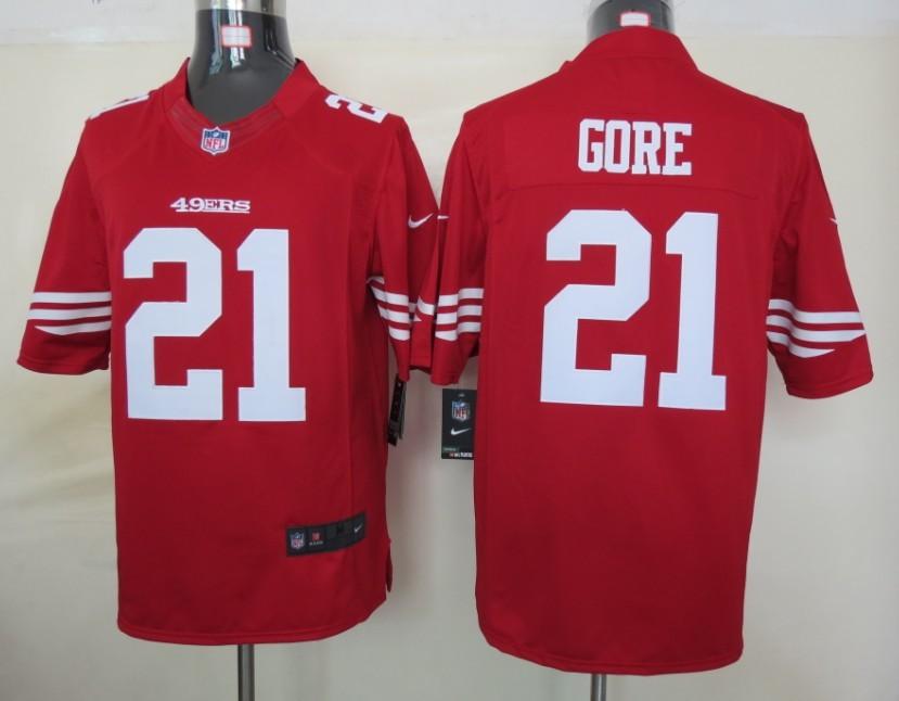 Nike San Francisco 49ers #21 Frank Gore Red Game LIMITED NFL Jerseys Cheap