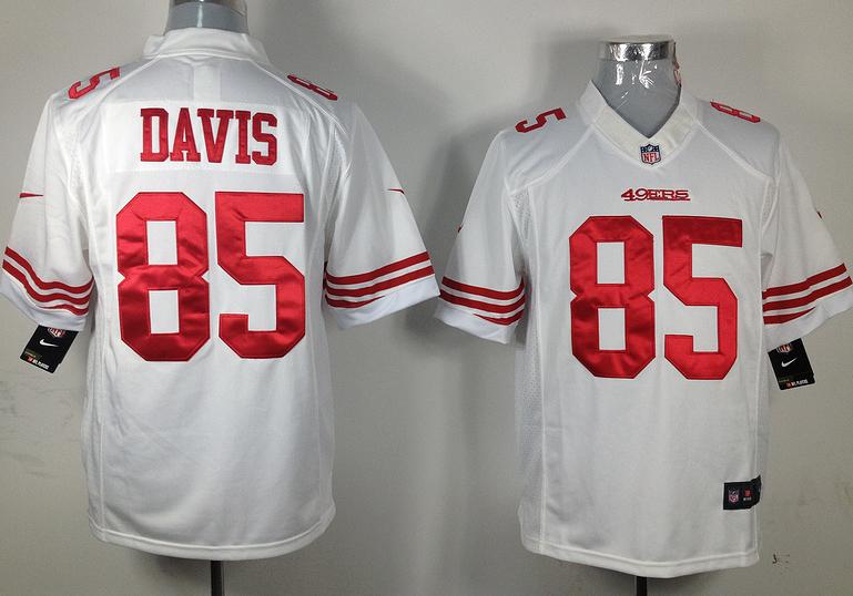 Nike San Francisco 49ers 85 Vernon Davis White Game LIMITED NFL Jerseys Cheap