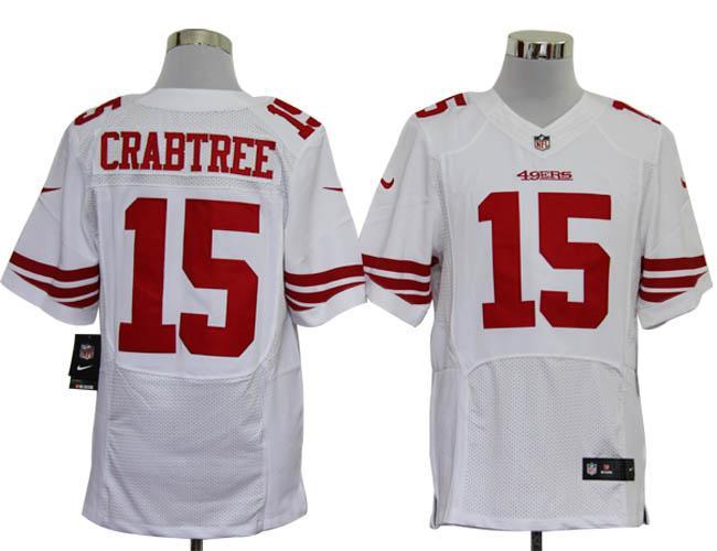 Nike San Francisco 49ers 15# Michael Crabtree White Elite Nike NFL Jerseys Cheap