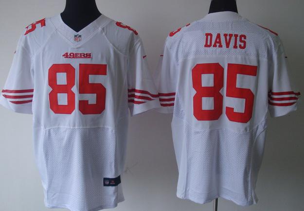 Nike San Francisco 49ers 85 Vernon Davis White Elite Nike NFL Jerseys Cheap