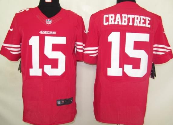 Nike San Francisco 49ers 15# Michael Crabtree Red Elite Nike NFL Jerseys Cheap
