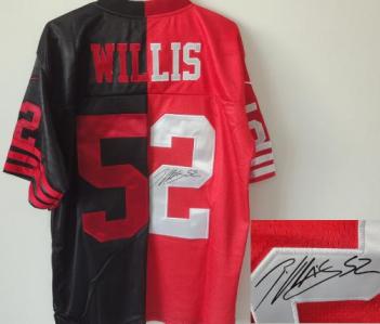 Nike San Francisco 49ers 52 Patrick Willis Black Red Split Elite Signed NFL Jerseys Cheap