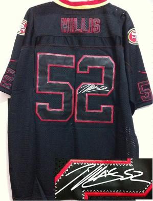 Nike San Francisco 49ers 52 Patrick Willis Elite Light Out Black Signed NFL Jerseys Cheap