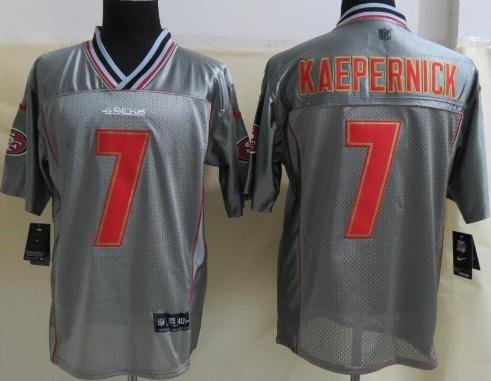 Nike San Francisco 49ers 7 Colin Kaepernick Elite Grey Vapor NFL Jersey Cheap
