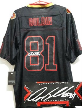 Nike San Francisco 49ers 81 Anquan Boldin Elite Light Out Black Signed NFL Jerseys Cheap