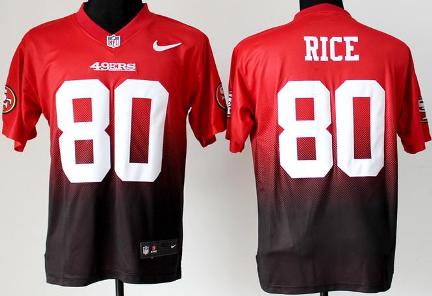 Nike San Francisco 49ers 80 Jerry Rice Red Black Drift Fashion II Elite Jerseys Cheap