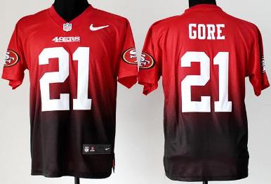 Nike San Francisco 49ers 21 Frank Gore Red Black Drift Fashion II Elite NFL Jerseys Cheap