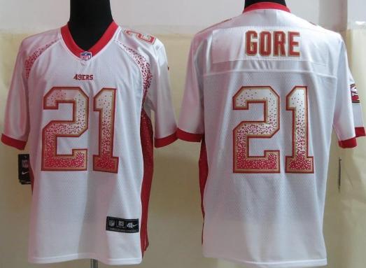 Nike San Francisco 49ers 21 Frank Gore Drift Fashion Elite White NFL Jerseys Cheap