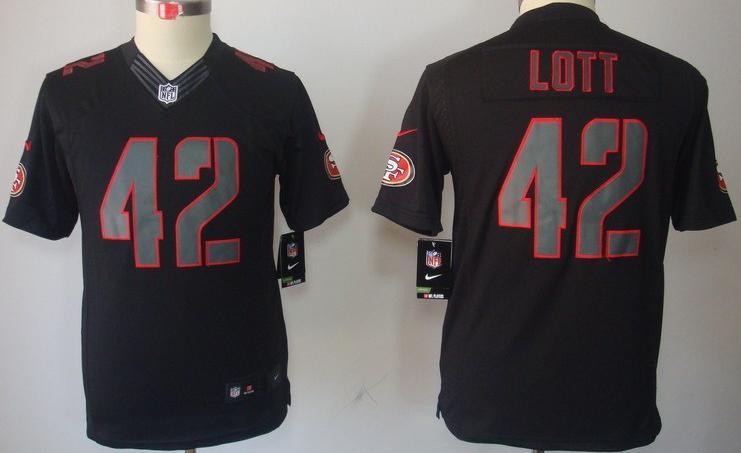 Nike San Francisco 49ers 42 Ronnie Lott Black Impact LIMITED NFL Jerseys Cheap
