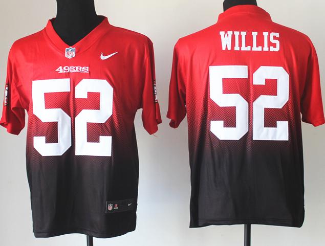 Nike San Francisco 49ers 52 Patrick Willis Red Black Drift Fashion II Elite NFL Jerseys Cheap