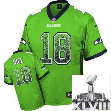 Nike Seattle Seahawks 18 Sidney Rice Green Drift Fashion Elite 2014 Super Bowl XLVIII NFL Jerseys Cheap