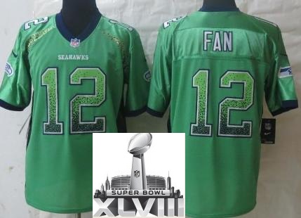 Nike Seattle Seahawks 12 Fan Drift Fashion Green Elite 2014 Super Bowl XLVIII NFL Jerseys Cheap