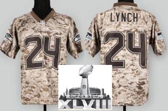 Nike Seattle Seahawks 24 Marshawn Lynch Camo US Mccuu 2014 Super Bowl XLVIII NFL Jerseys Cheap