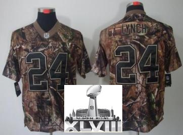 Nike Seattle Seahawks 24 Marshawn Lynch Camo Realtree 2014 Super Bowl XLVIII NFL Jerseys Cheap
