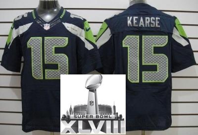 Nike Seattle Seahawks 15 Jermaine Kearse Blue Elite 2014 Super Bowl XLVIII NFL Jerseys Cheap