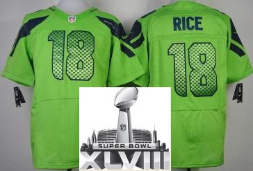 Nike Seattle Seahawks 18 Sidney Rice Green Elite 2014 Super Bowl XLVIII NFL Jerseys Cheap